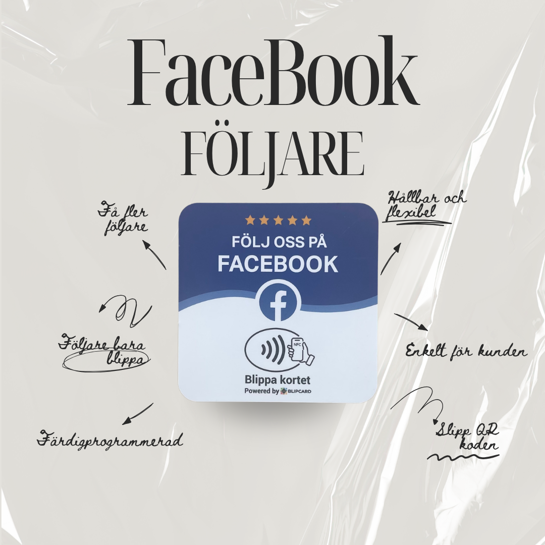 Blipcard Facebook-kort – NFC-kort för fler följare och gilla-markeringar