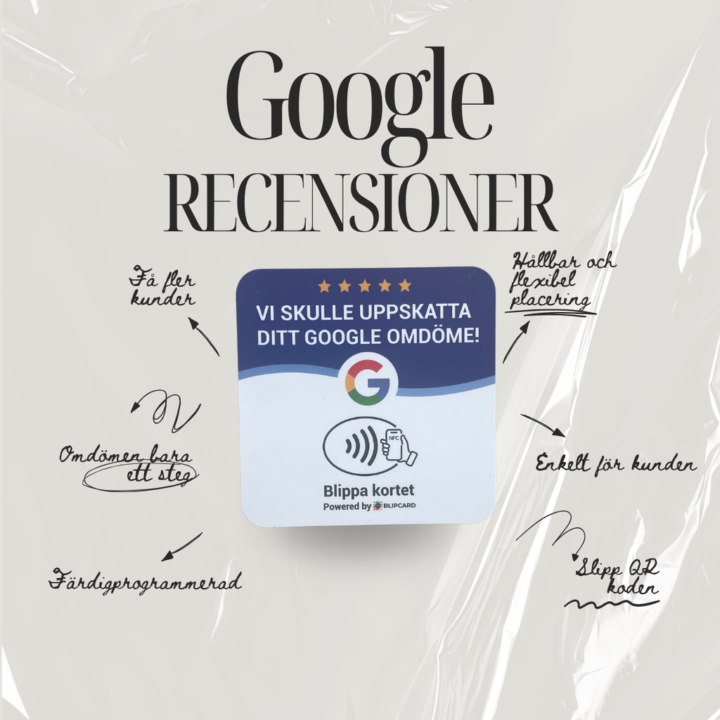 Blipcard Google Recensionskort – NFC-kort för fler Google-recensioner