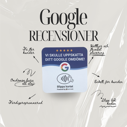 Blipcard Google Recensionskort – NFC-kort för fler Google-recensioner