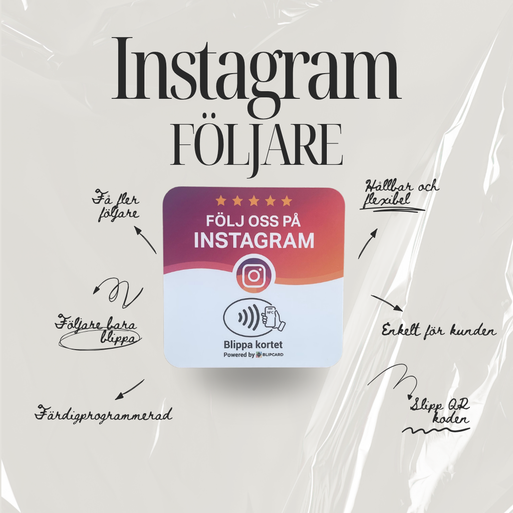 Blipcard Instagram-kort – NFC-kort för fler följare