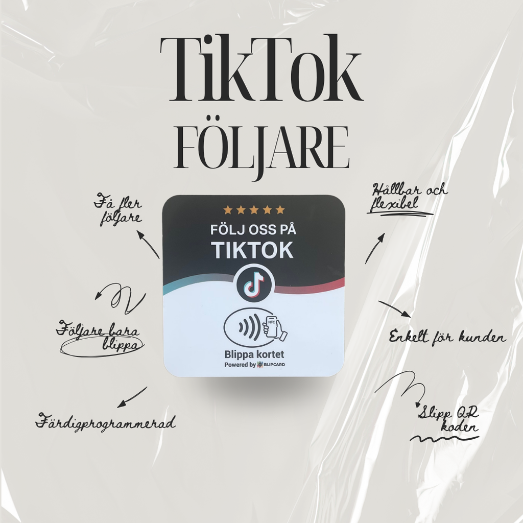 Blipcard TikTok-kort – NFC-kort för fler följare på TikTok